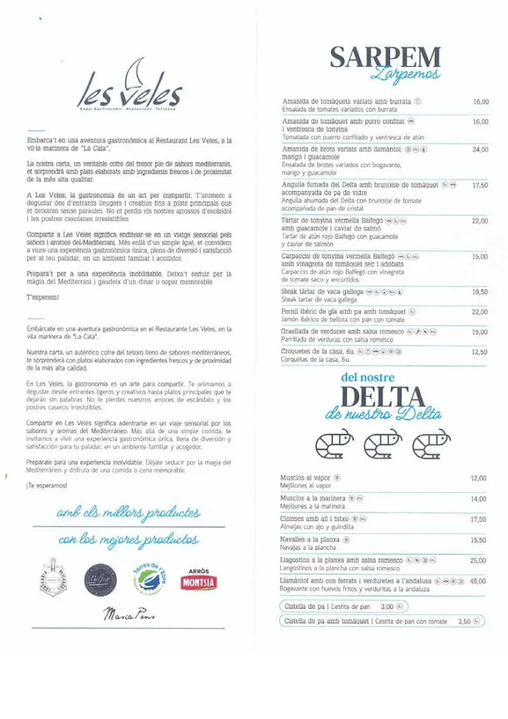 Menu_Restaurant Les Veles_Ametlla de Mar_image_2