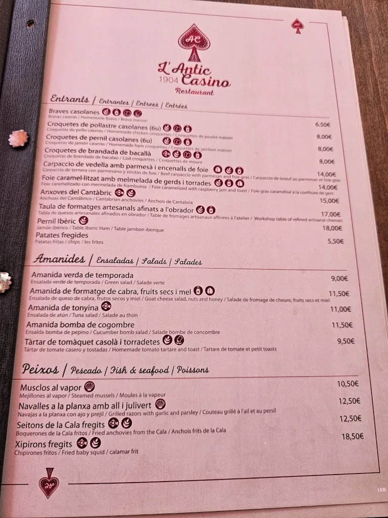 Menu_Restaurante L'antic Casino 1904_Ametlla de Mar_image_3