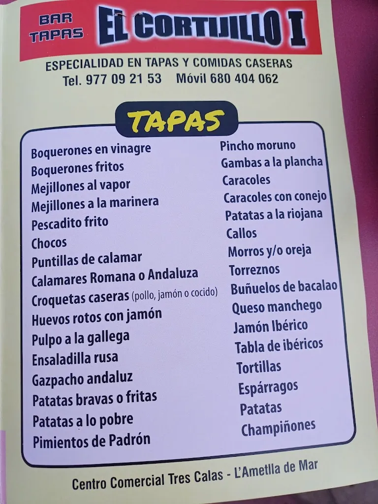 Menu_El Cortijillo II_Ametlla de Mar_image_2