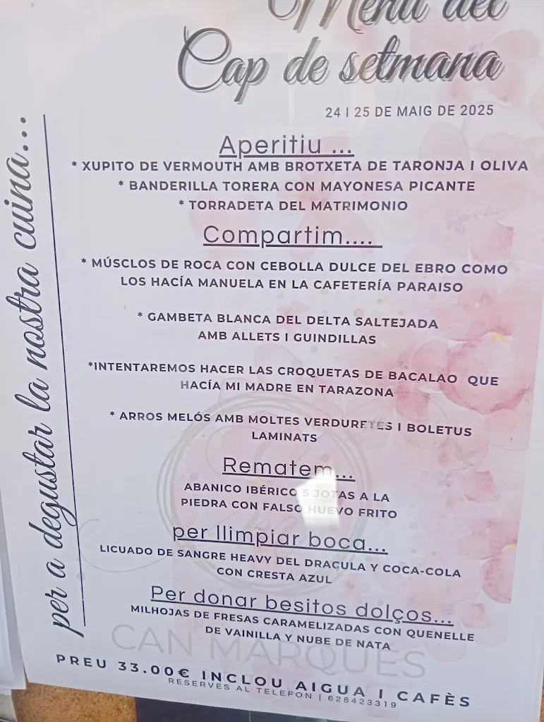 Menu_Can Marqués Restaurant_Ampolla L_immagine_1