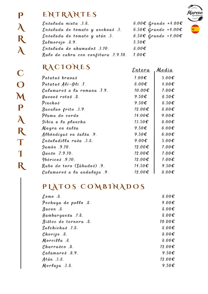 Menu_Cafe Restaurante Marene_Gallardos Los_image_1