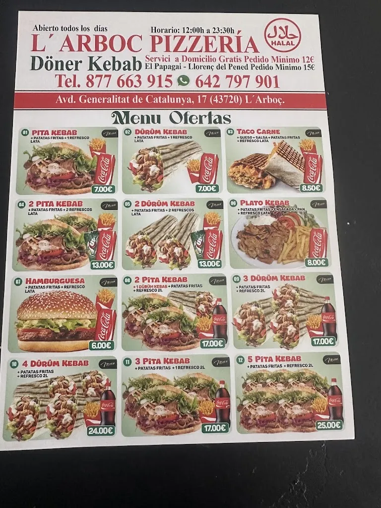 Menu_L’Arboç pizzeria Doner kebab_Arboç_image_1