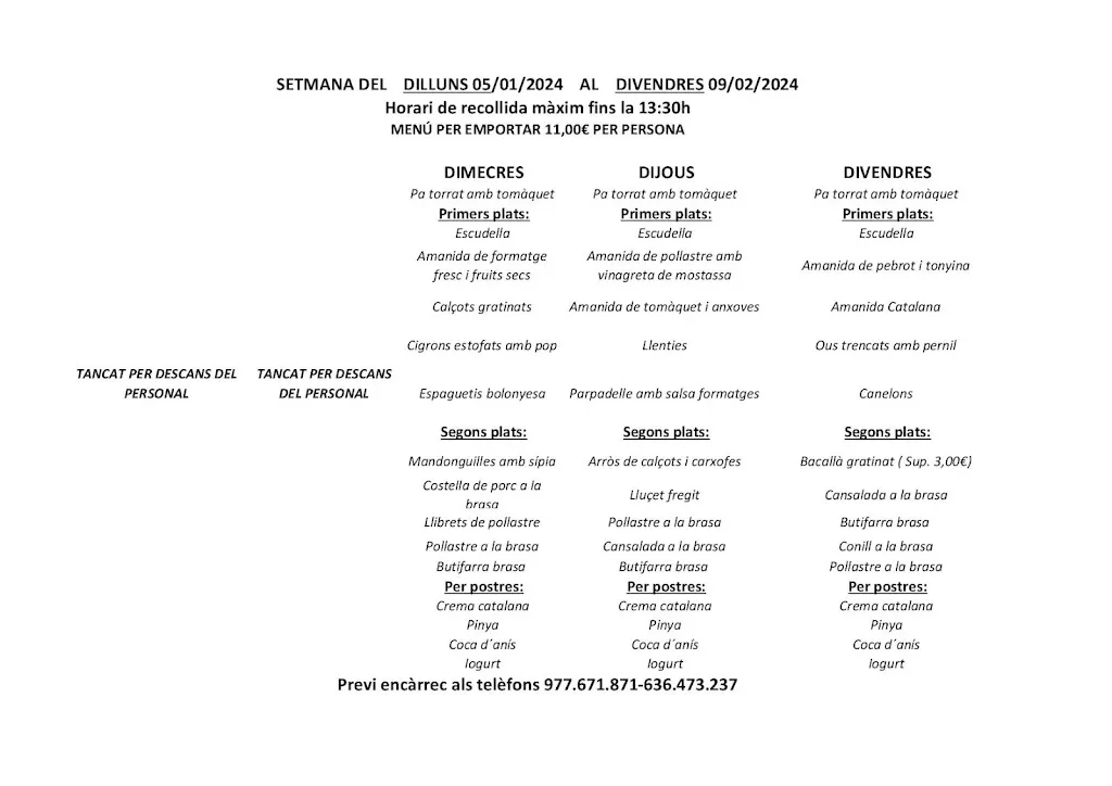 Menu_Hotel Restaurant El Bosc_Arboç_image_1