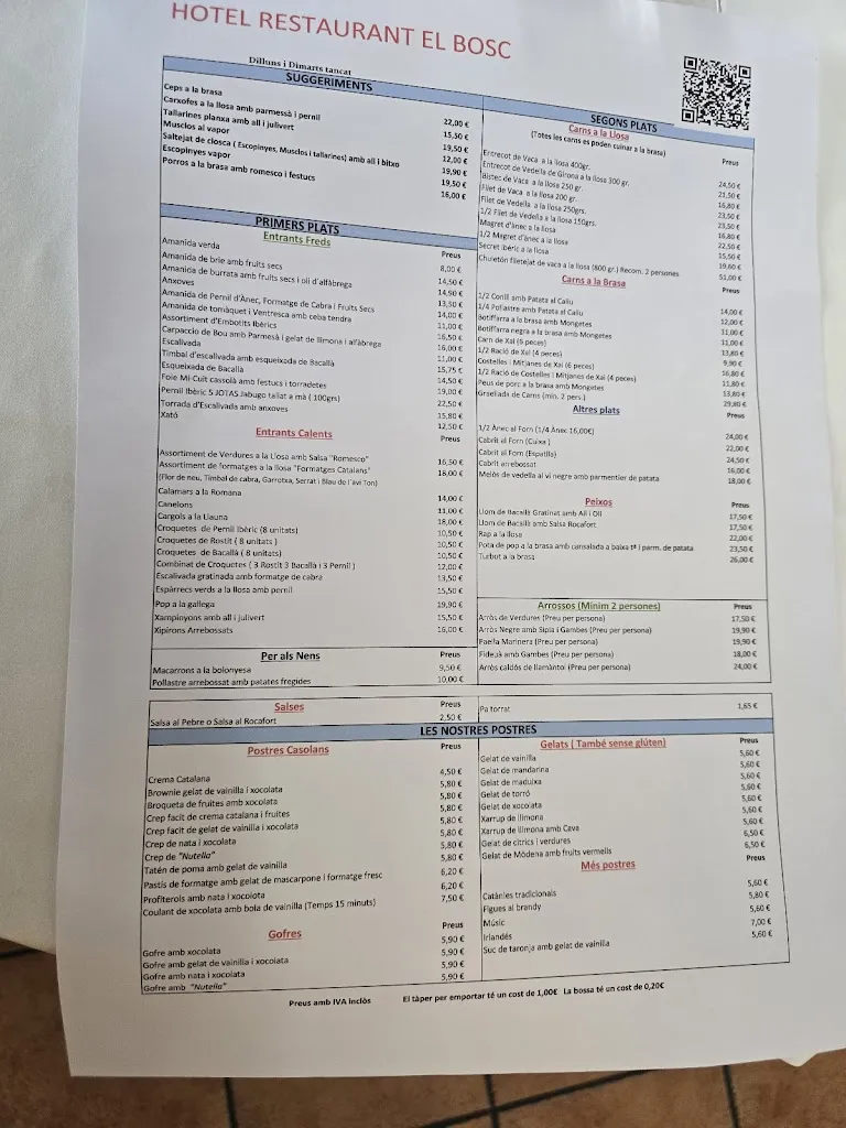 Menu_Hotel Restaurant El Bosc_Arboç_image_3