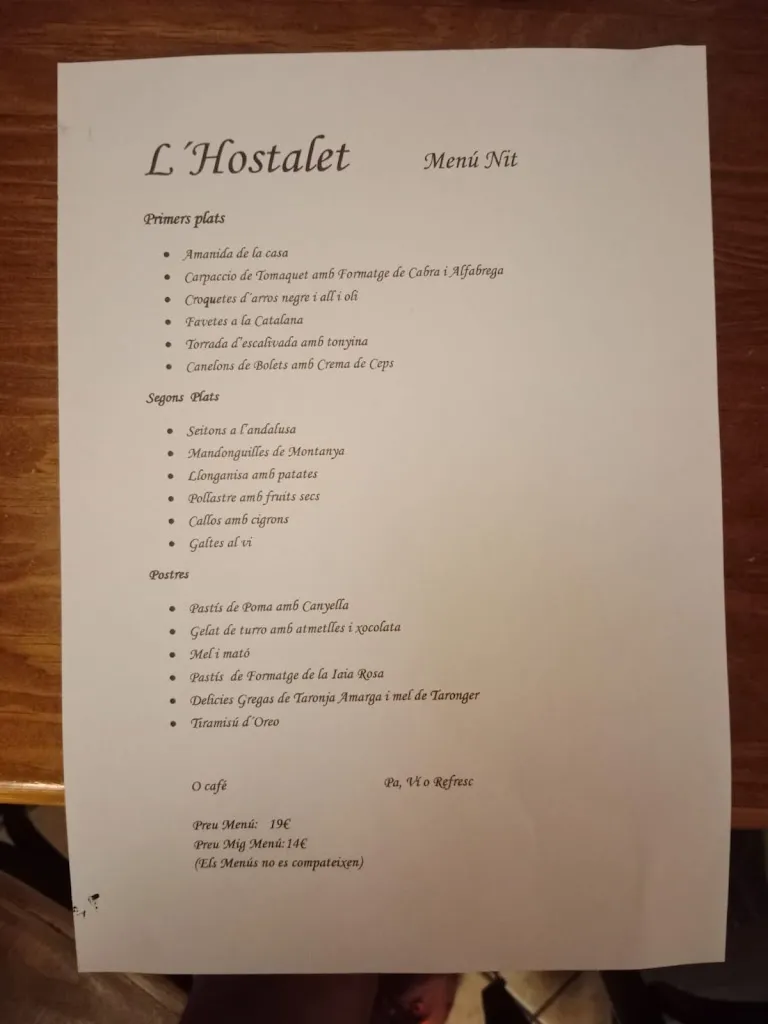 Menu_L'Hostalet - Arbolí_Arbolí_image_1
