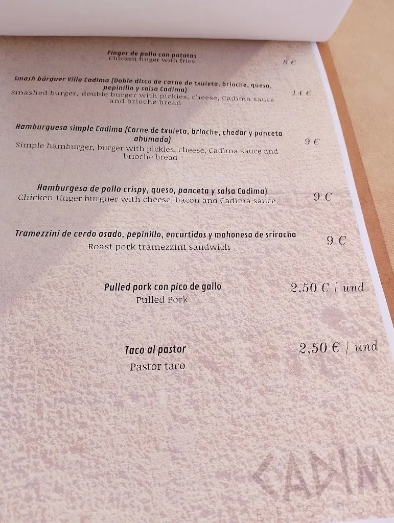 Menu_Villa Cadima_Gallardos Los_image_2