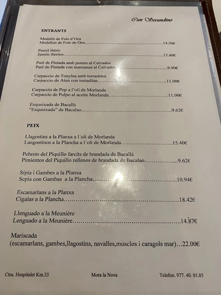 Menu_Restaurant Can Secundino_Benissanet_image_2