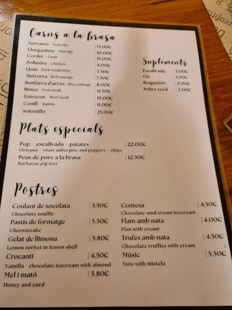 Menu_Bar restaurante La Forquilla_Benissanet_immagine_1