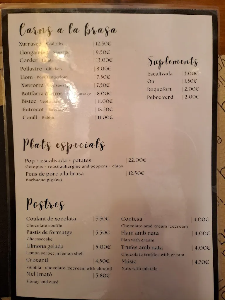 Menu_Bar restaurante La Forquilla_Benissanet_immagine_2