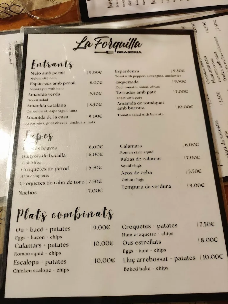 Menu_Bar restaurante La Forquilla_Benissanet_immagine_3