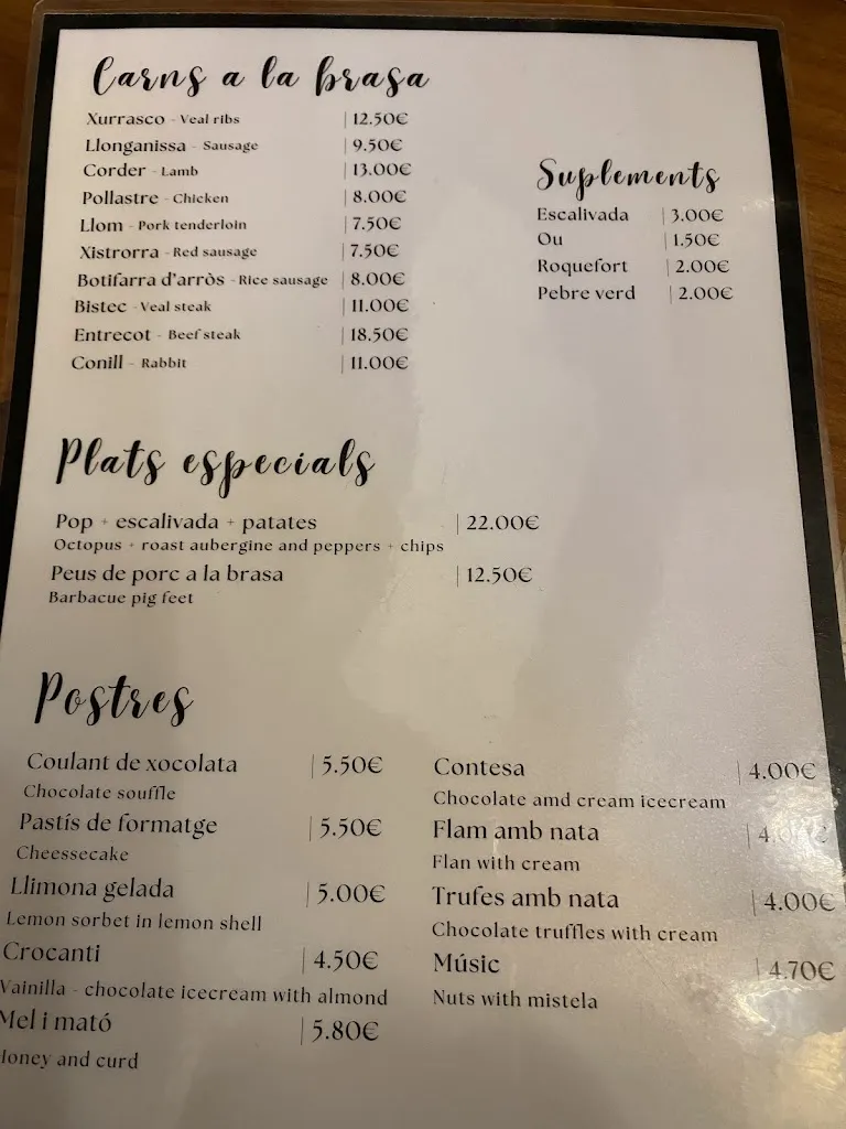 Menu_Bar restaurante La Forquilla_Benissanet_immagine_4