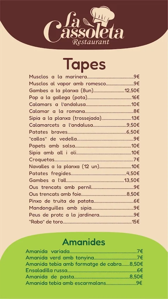 Menu_Restaurant La Cassoleta_Borges del Camp_immagine_1