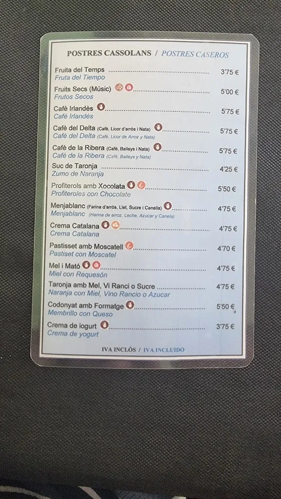 Menu_La Barraca del Delta_Amposta_image_1