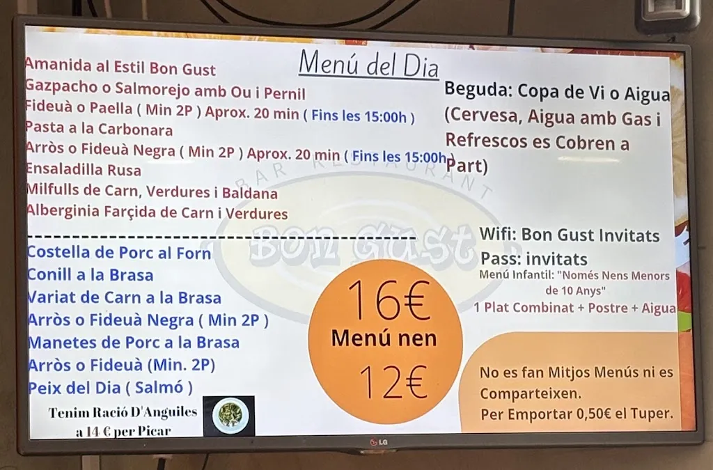 Menu_Bar Restaurant Bon Gust_Amposta_image_1