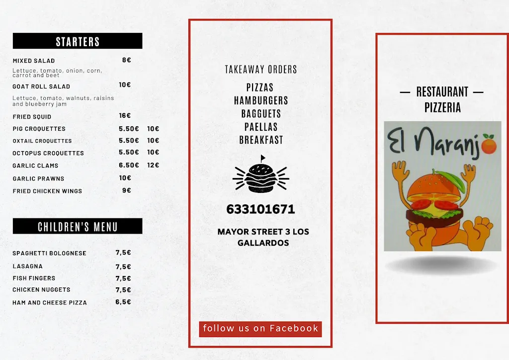 Menu_Restaurante Pizzería EL NARANJO by Ana_Gallardos Los_image_1