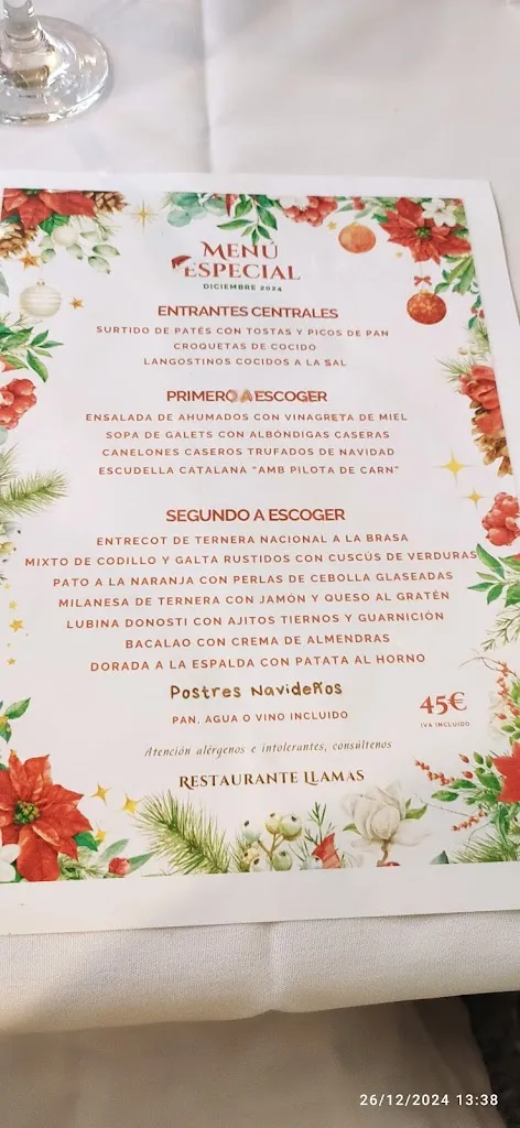 Menu_Restaurant Llamas_Calafell_image_2