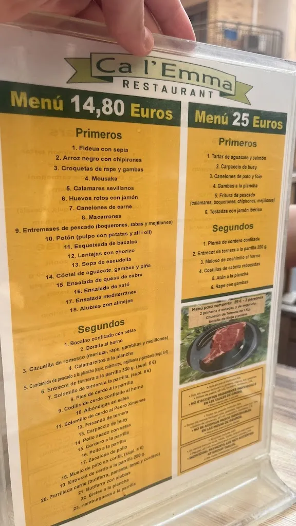 Menu_Restaurant Ca L' Emma_Calafell_image_1