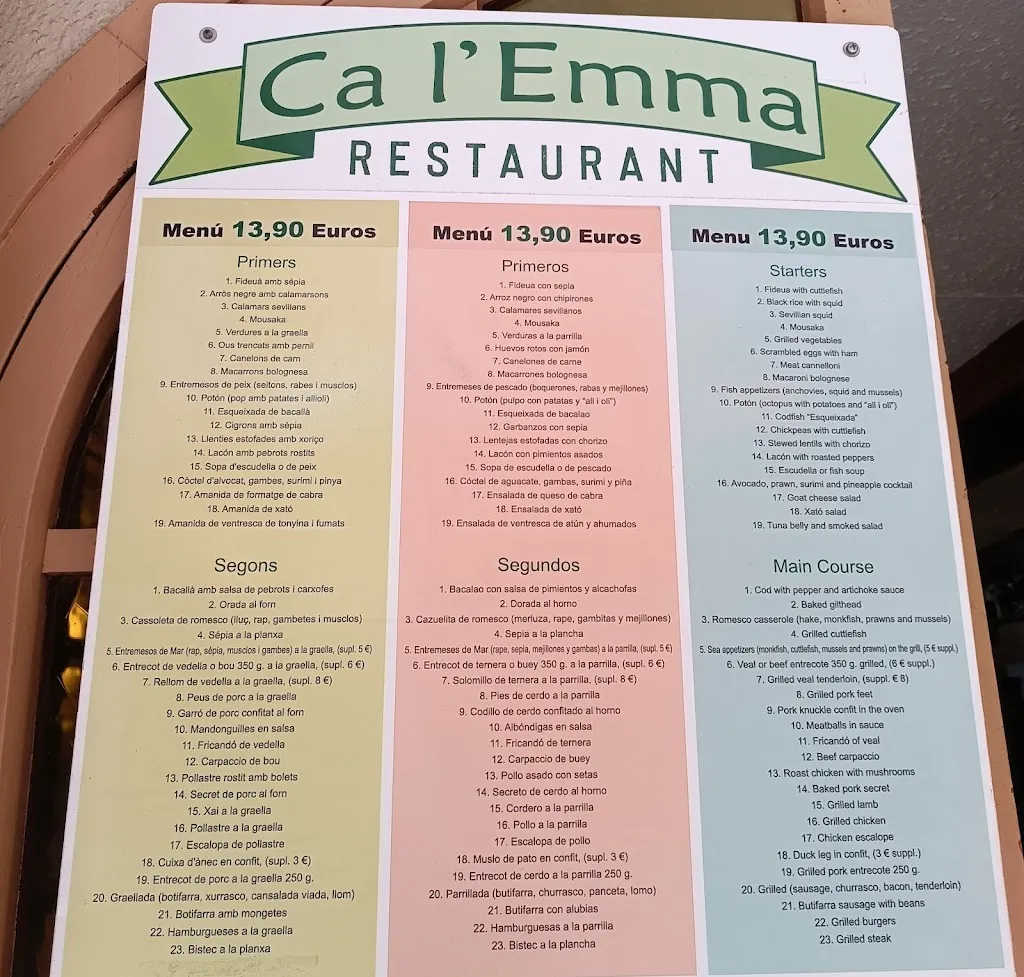 Menu_Restaurant Ca L' Emma_Calafell_image_2