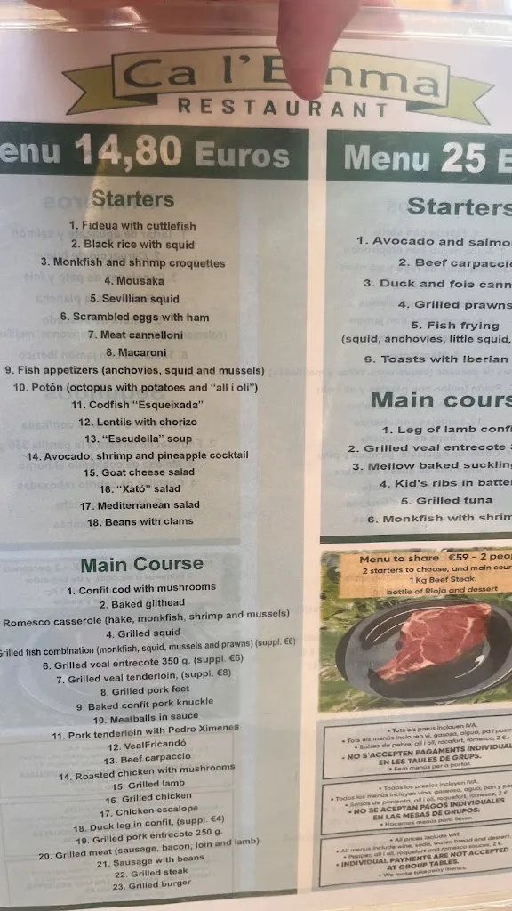 Menu_Restaurant Ca L' Emma_Calafell_image_3