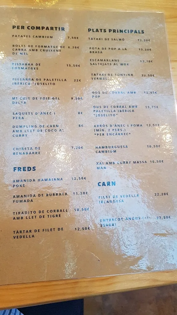 Menu_Cambium Restaurant_Cambrils_image_1