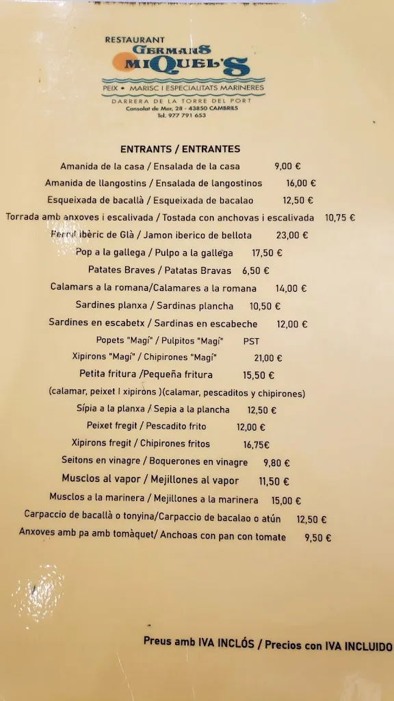 Menu_Germans Miquel’s_Cambrils_image_2