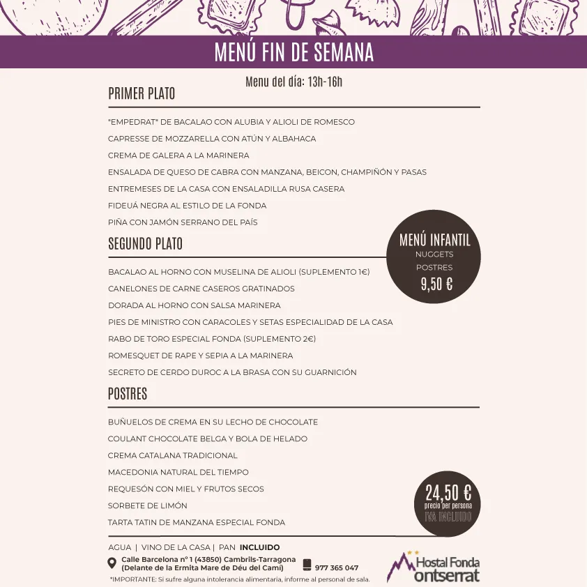 Menu_Restaurant Fonda Montserrat_Cambrils_image_1