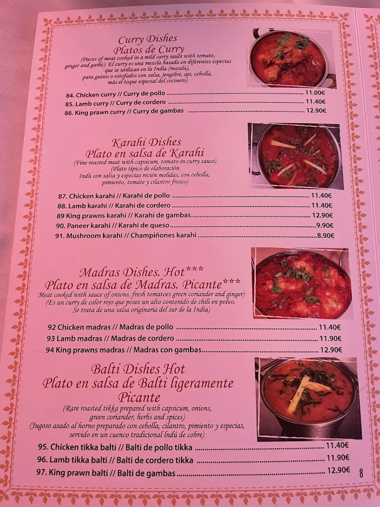 Menu_Taste of India_Cambrils_image_3
