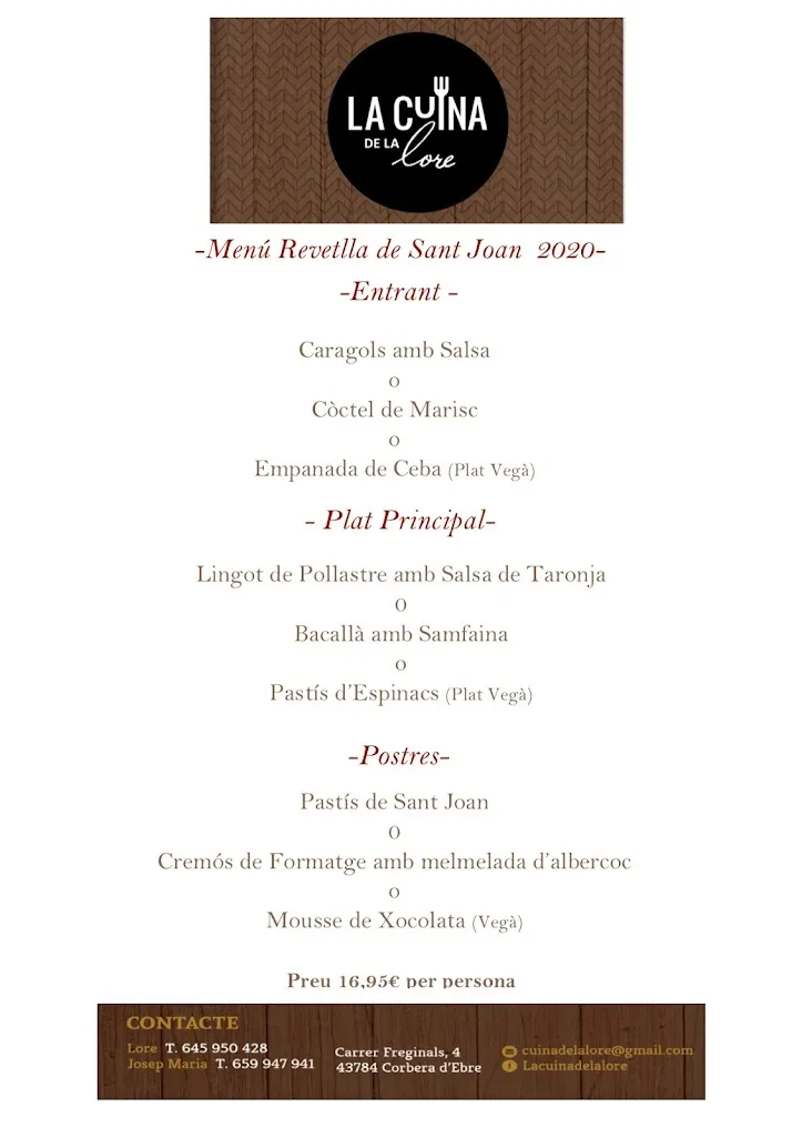 Menu_La Cuina de la Lore_Corbera dEbre_image_1