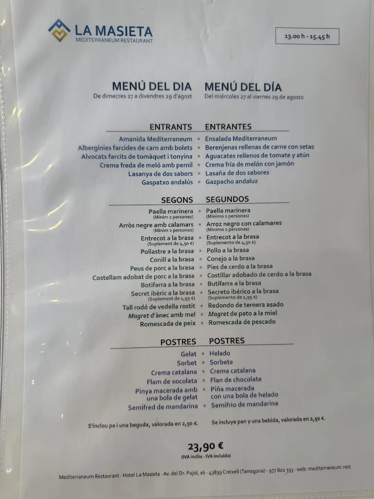 Menu_Mediterraneum Restaurant_Creixell_image_1