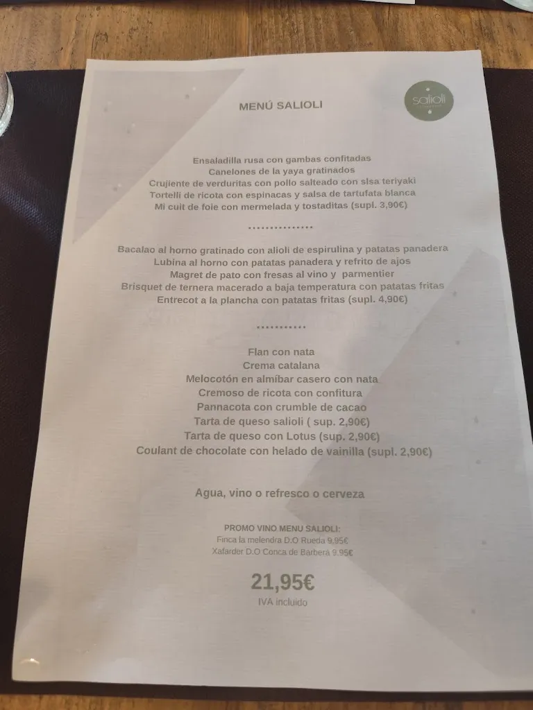 Menu_SALIOLI Restaurant_Creixell_image_4