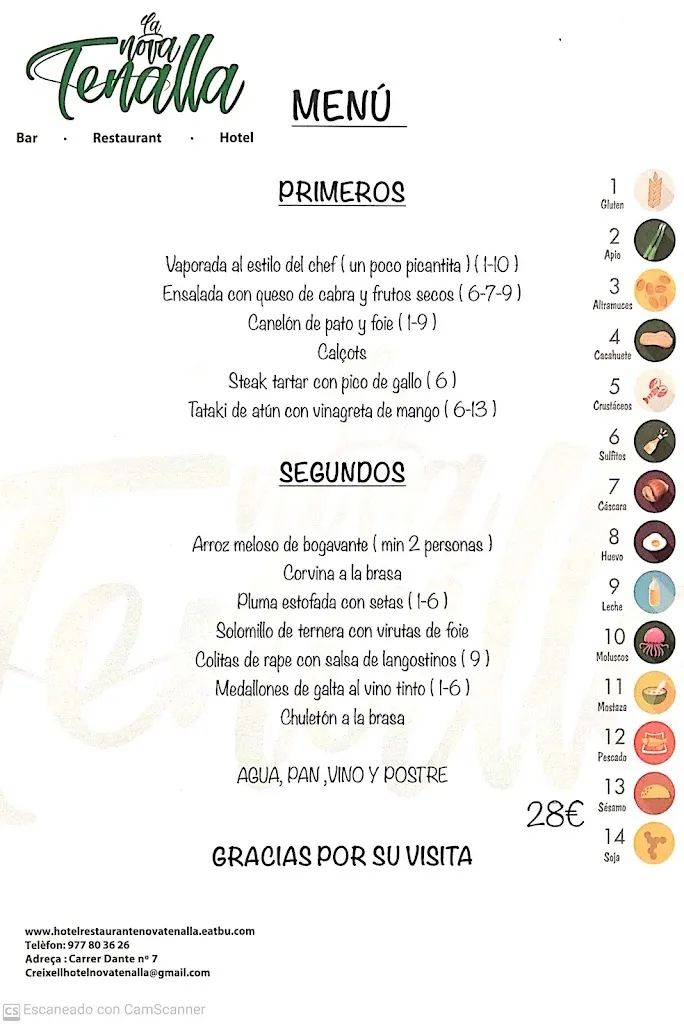 Menu_Hotel Restaurant La Nova Tenalla_Creixell_image_2