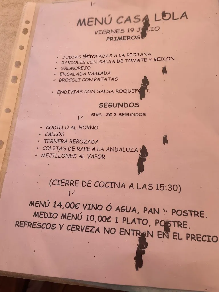 Menu_Bar Restaurant Casa Lola_Cunit_image_3