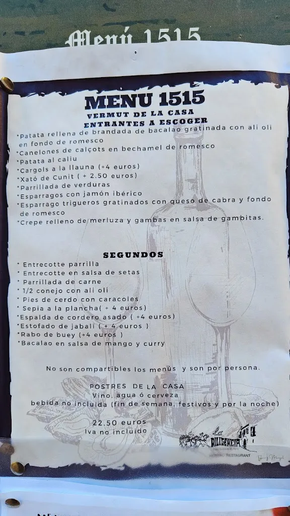 Menü_Hostal Restaurante La Diligencia_Cunit_Bild_1
