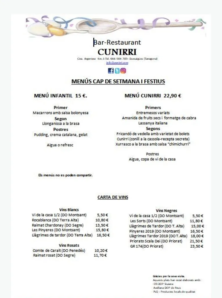 Menu_Restaurant Cunirri_Duesaigües_image_1