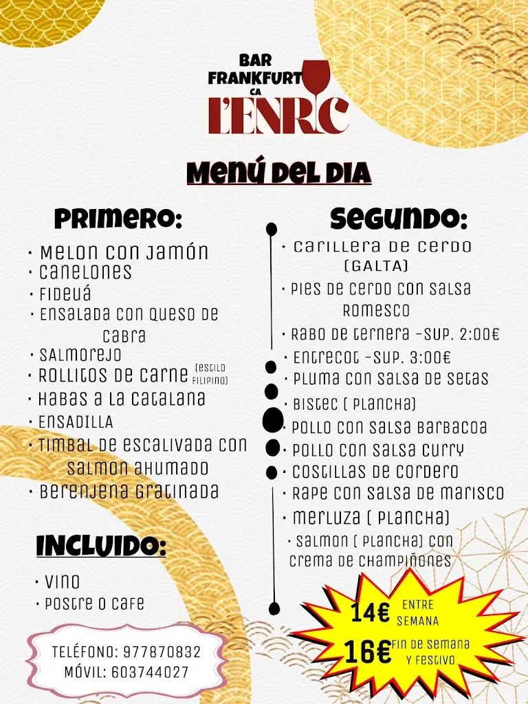 Menu_Bar Frankfurt Ca L'Enric_Espluga de Francolí_image_1