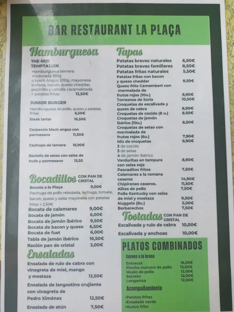 Menu_Bar Restaurant La Plaça_Espluga de Francolí_image_1