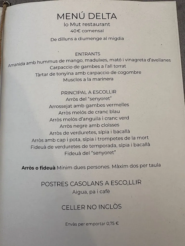 Menu_lo MUT restaurant_Deltebre_image_1