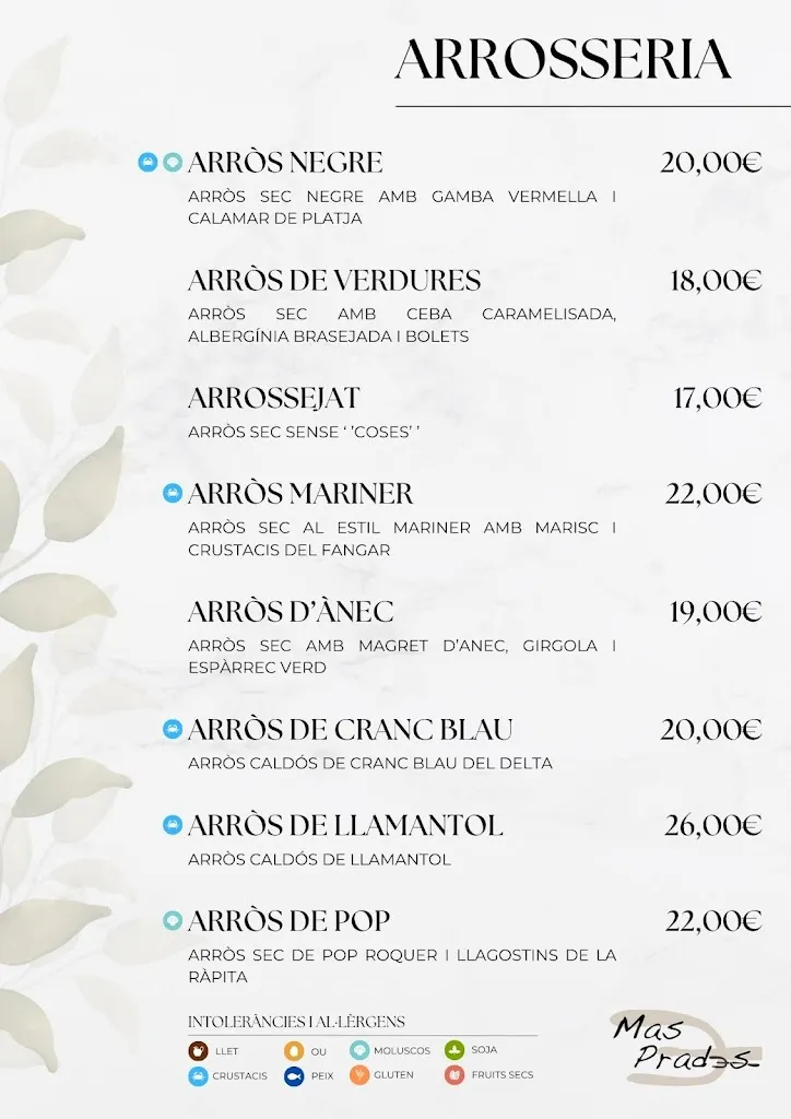 Menu_HOTEL - RESTAURANT MAS PRADES_Deltebre_immagine_1