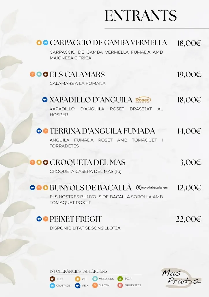 Menu_HOTEL - RESTAURANT MAS PRADES_Deltebre_immagine_2