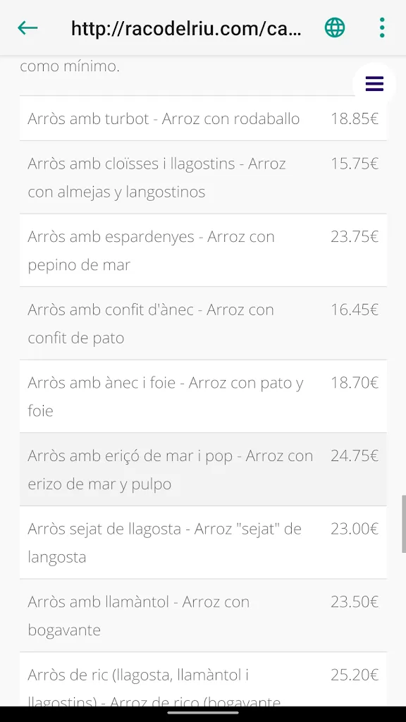 Menu_Racó del Riu_Deltebre_image_3