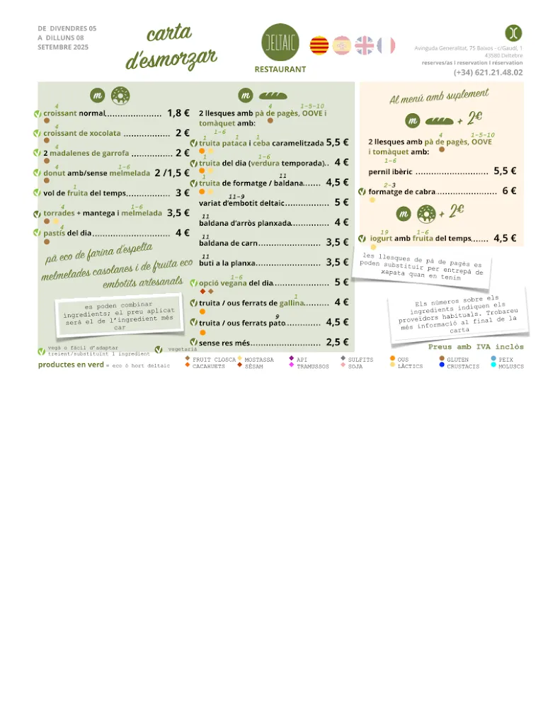 Menu_Deltaic Restaurant | Slow Food_Deltebre_image_1