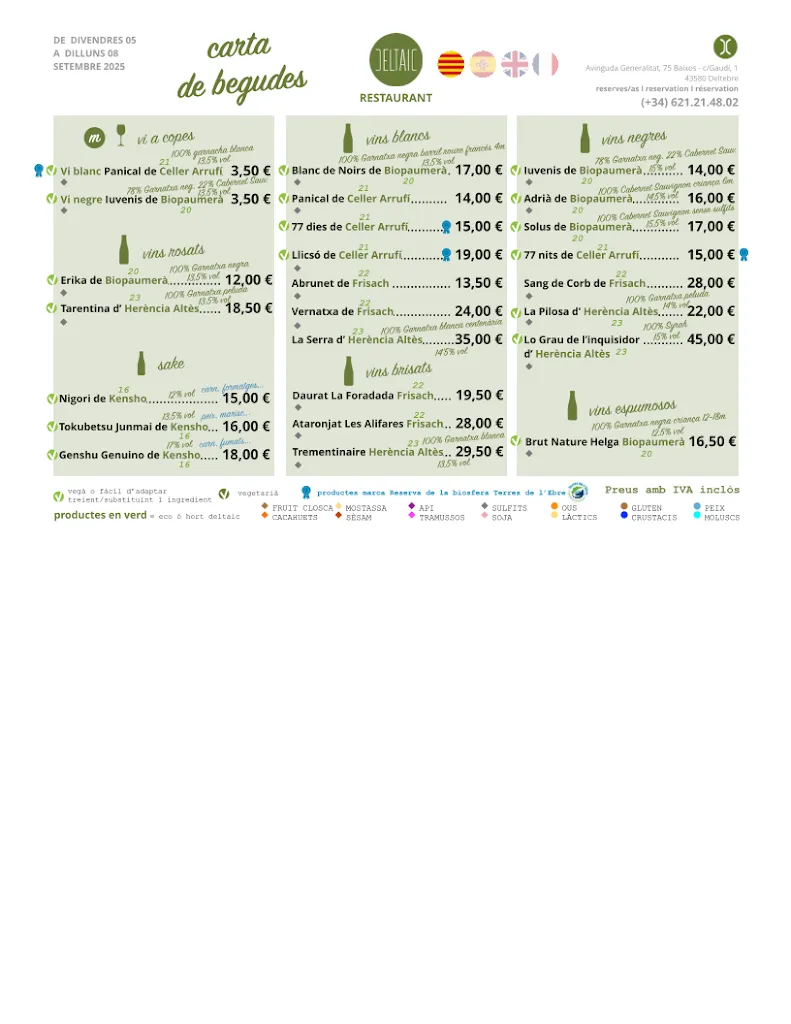 Menu_Deltaic Restaurant | Slow Food_Deltebre_image_3