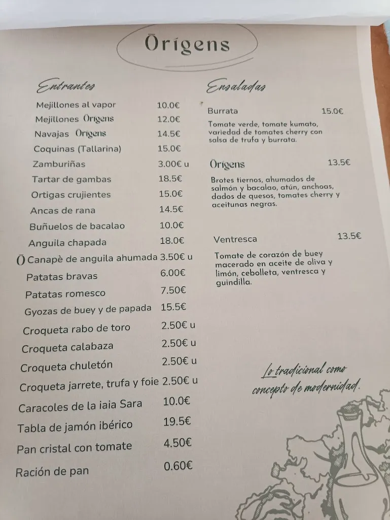 Menu_Orígens restaurant Arroceria Braseria_Deltebre_image_1