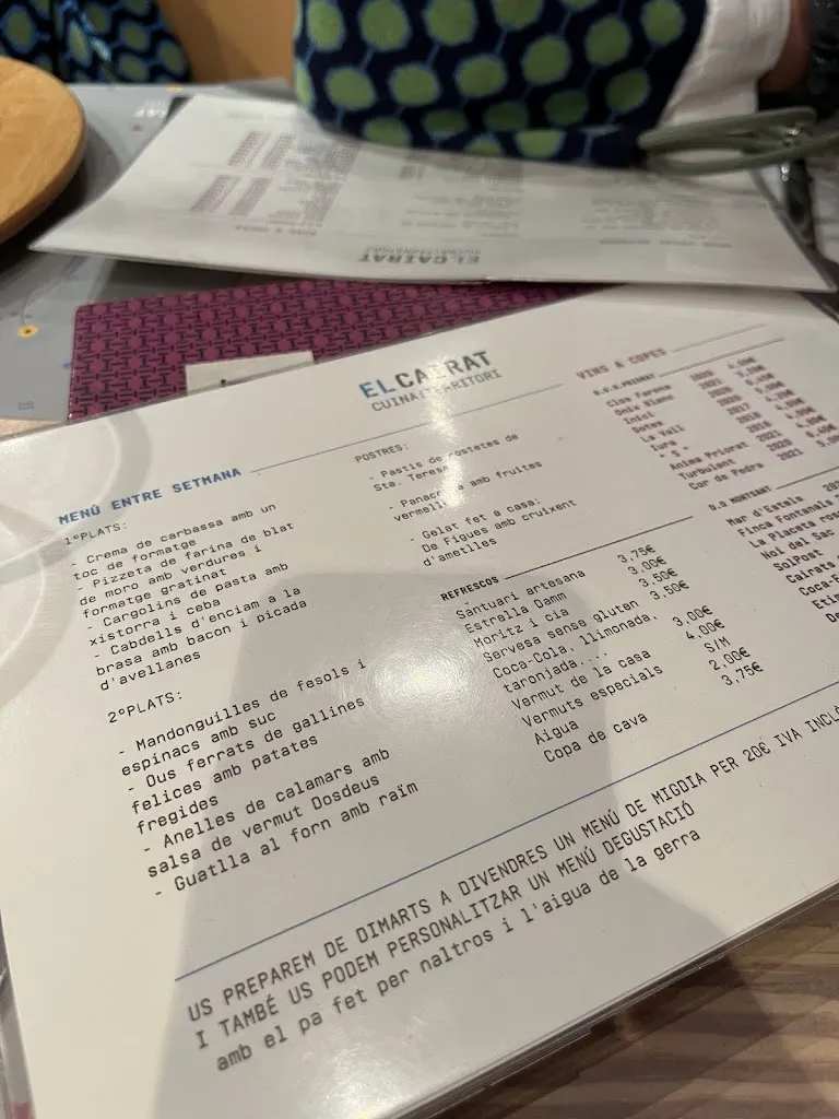 Menu_Restaurant El Cairat_Falset_image_4