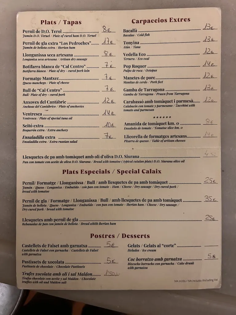 Menu_Calaix de Sastre WineBar_Falset_image_1