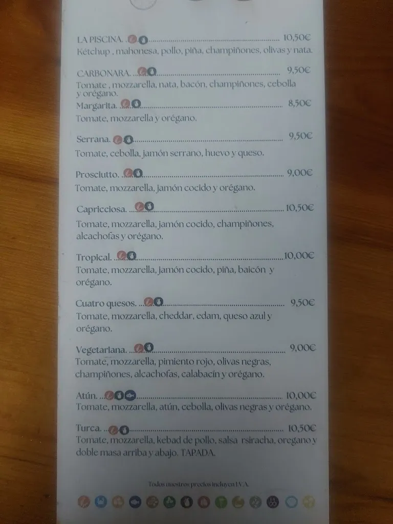 Menü_Bar Restaurante La Piscina_Lúcar_Bild_1