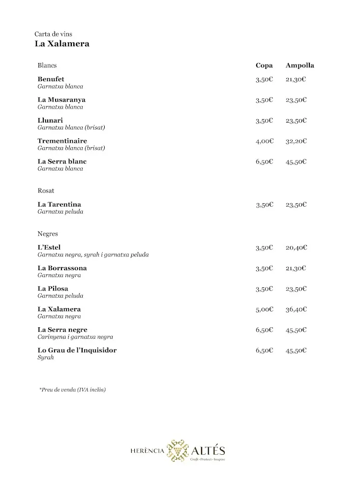 Menu_La Xalamera_Gandesa_image_1