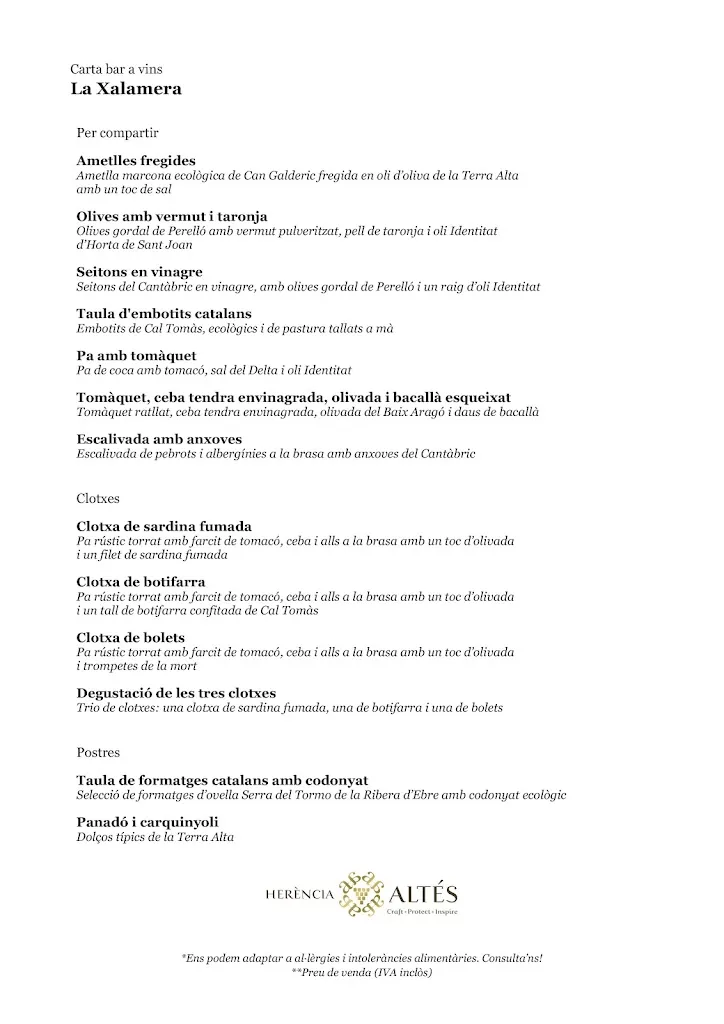 Menu_La Xalamera_Gandesa_image_2