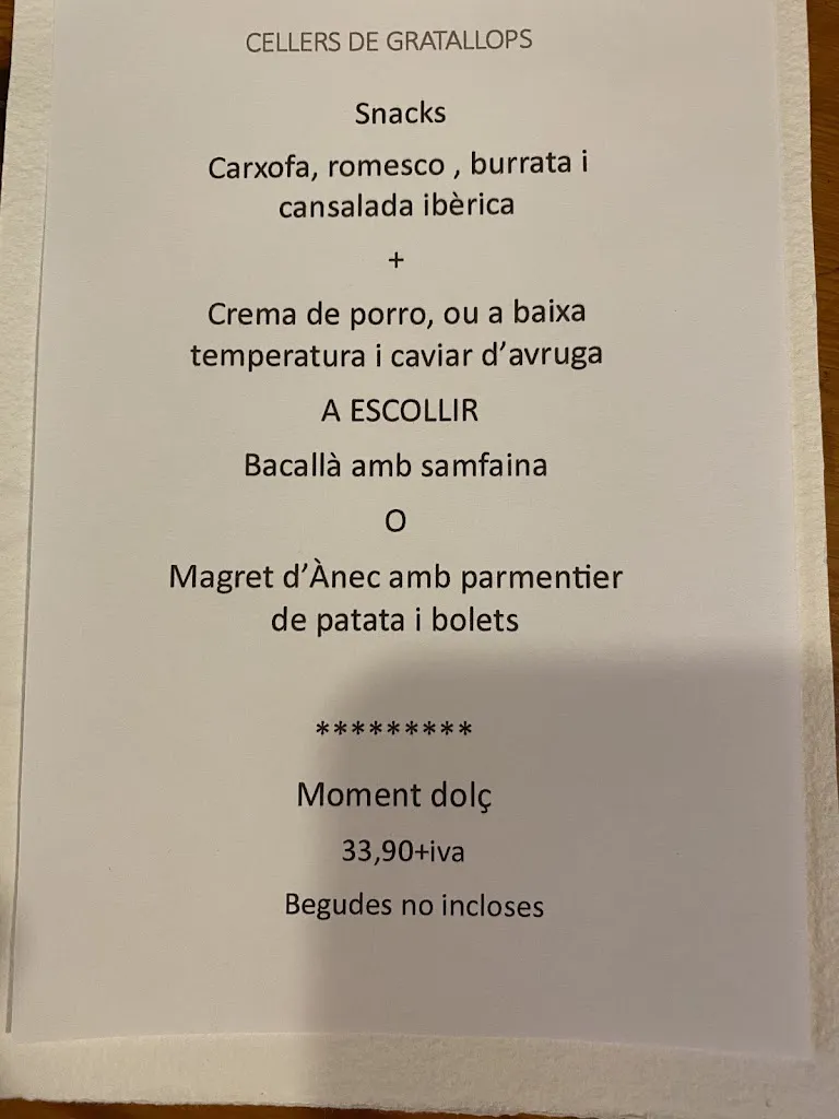 Menu_Restaurant Cellers de Gratallops_Gratallops_image_1