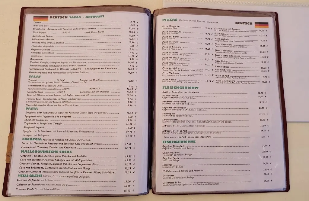 Menu_Restaurante Pizzería Es Port_Figuera_immagine_1